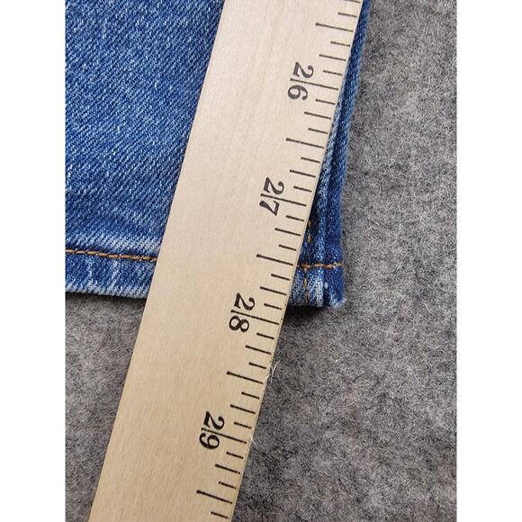Levi's Wedgie Straight Jeans Womens W24 L28 Blue High Rise Button Fly - Picture 12 of 16